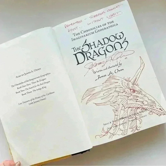 The Shadow Dragons by  James A Owen, Hardcover, SIGNED With Note & Drawing - Picture 1 of 7